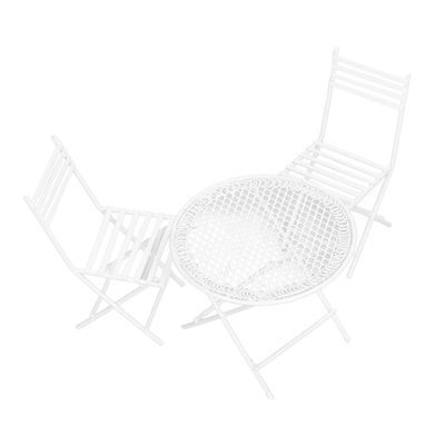 Table De Bistrot En Métal Blanc Cassé ⌀ 70 Cm Pliante Pour Balcon Ou Terrasse Scafa 69404705