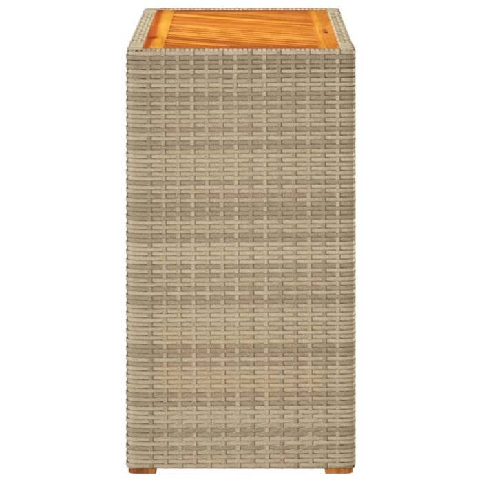 VidaXL Table D’Appoint Jardin Poly-Rattan & Acacia – Table Basse Terrasse Extérieur Noir Élégante