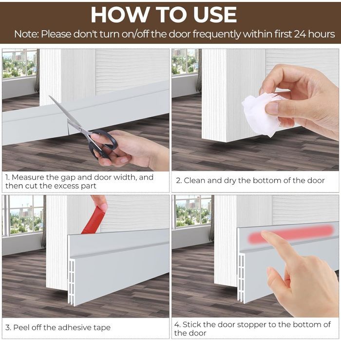 Bas De Porte Isolant – SELECTIONHOME, Blanc, Autocollant, 1 Mètre, Anti-froid