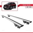 Pour Renault Koleos 2017-2023 HOOK Barres de Toit Railing Porte-Bagages de voiture Avec verrouillable Alu Gris-0