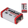 Piles 9V - Max Power | Eurobatt | Batterie 9v alcaline 6f22-6lr61 |Longue durée, très puissantes, utilisation quotidienne-0