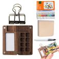 Ensemble de Peinture Aquarelle Portable Mini Palette de Peinture de Voyage Boîte de Peinture en Bois, Carnet de Croquis Aquarelle de Poche Ensemble de Peinture Aquarelle Portable Mini Palette de Peinture de Voyage Boîte de Peinture en Bois, Carnet de Croquis Aquarelle de Poche