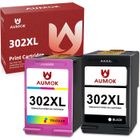 302xl AUMOK 2 cartouches d'encre pour HP 302 noire + trois couleur authentique (X4D37AE) HP DeskJet 2130/3630 HP OfficeJet 3830