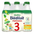 BLEDINA Blédina Blédilait, Lait de Croissance pour bébé, De 12 à 36 Mois, 6x1L