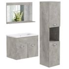 kleankin - Ensemble de meubles de salle de bain - Panneau de particules - 30x30x131.5cm - Gris