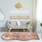 YSINOBEAR Tapis de salon Shaggy - MERKMAK - Microfibre extra doux - Polypropylène - 60x150 cm - Crème et marron - Intérieur