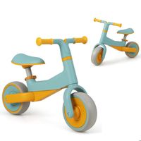 DREAMADE Vélo d’Équilibre Enfants avec Siège Réglable en Hauteur, Direction Limitée, 2 Roues EVA, Draisienne Bébé 18-48Mois, Bleu