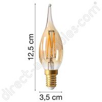 Ampoule LED Filament Grand Siècle ambré 2W E14 2500K blanc très chaud