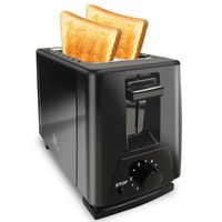 Grille Pain,2 Fentes Larges Toaster BEYAWL- 6 Niveaux de Brunissage,Fonction décongélation et annulation-Noir