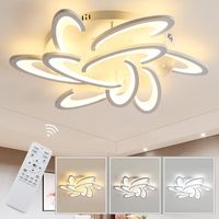 KIWAEZS Plafonnier LED moderne avec télécommande 80W Blanc dimmable Lampe de Plafond Pour Salon/Chambre D. 85cm