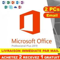Microsoft Office 2019 Professionnel Plus 32/64 bit Clé d'activation Originale - 2 PC Email - Rapide - Version téléchargeable