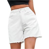 Short en Jean Femme Jeans Shorts Été Taille Haute Jean Taille Bermuda Femme Éte Short Jeans Femme Extensible  Blanc