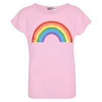 Enfants Filles  Arc en ciel T-Shirts Imprime Bébé Rose Top Âge 5-13 Ans