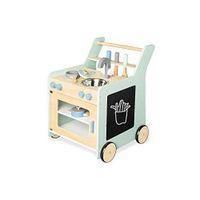 Cuisine chariot pour enfant - Pinolino - Vert pastel/turquoise - Bois - 45x48x58cm