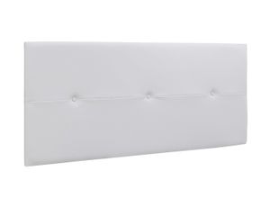 TÊTE DE LIT Tête de lit en simili-cuir coloris blanc - longueur 160 x profondeur 4 x hauteur 55 cm