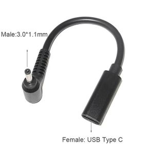 CHARGEUR - ADAPTATEUR  T1 - Câble de chargement USB type c vers 3.0X1.1mm