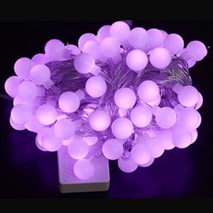 GUIRLANDE D'EXTÉRIEUR Guirlande lumineuse LED USB 6M - Batterie-1.5m 10 leds violet - Boule de fête - Lumière féerique