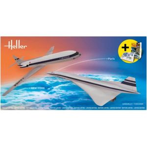 AVION - HÉLICO HELLER - Maquette Avion Caravelle + Concorde Helle
