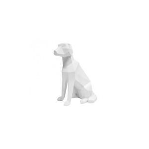 OBJET DÉCORATIF Statue chien blanc assis ORIGAMI