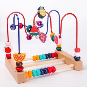 TABLE JOUET D'ACTIVITÉ Pwshymi jouet de labyrinthe de perles Labyrinthe de perles en bois, montagnes russes, cercle jeux d'activite Modèle de fruits