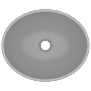 LAVABO - VASQUE Lavabo ovale de luxe en céramique - VINGVO - Gris 