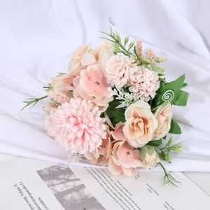 FLEUR ARTIFICIELLE Bouquet de mariage rose de simulation, accessoires de photographie de décoration florale pour la maison - roses - rose clair