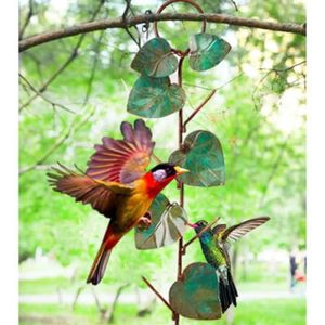 décoratif bois colibri maison extérieur jardin perroquet oiseau  distributeur de graines support suspendu alimentaire conteneur mangeoires