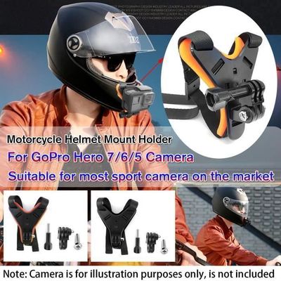 Support Fixation De Casque De Moto Pour GoPro Hero 7 6 5 Caméra Noir