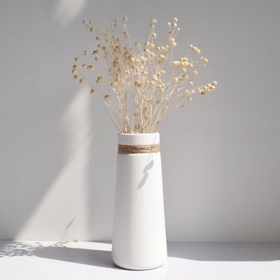 Vase Corail En Céramique Blanc Crème - Décoration Nordique, Pour Fleurs Séchées (herbe De La Pampa), Pièce Centrale De Table - 14