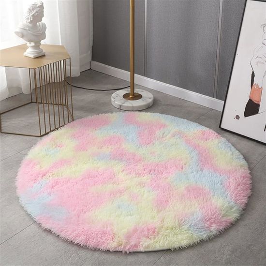 TAPISO Tapis Salon Shaggy Poil Long ESSENCE Bleu Marine Unicolore Polypropylène Intérieur