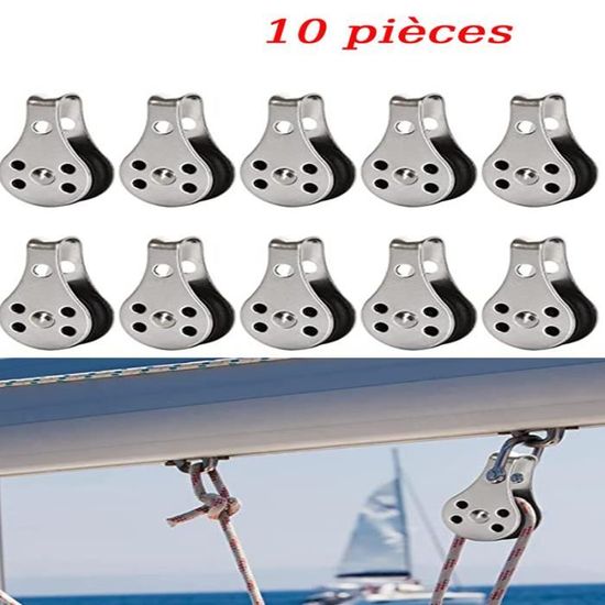 Lot De 6 Poulies De Levage Simples M32 Acier Inoxydable 304 - 32mm Charge 250kg Rotation 360°