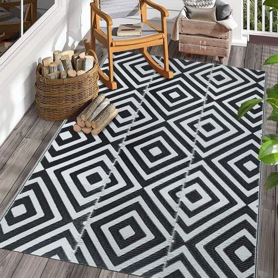 OZHOMY Tapis D'extérieur Réversible Portable Et Imperméable Avec Paille En Plastique Imperméable