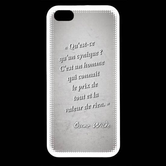 Coque Iphone 5 Cynique Gris Citation Oscar Wilde Rigide 100 Made In France Achat Coque Bumper Pas Cher Avis Et Meilleur Prix Cdiscount