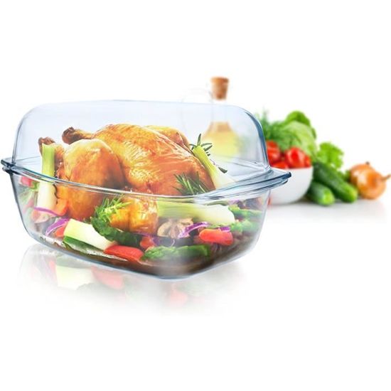 Grand Plat à Rôtir Ovale En Inox Avec Couvercle - Occasion - Bel état