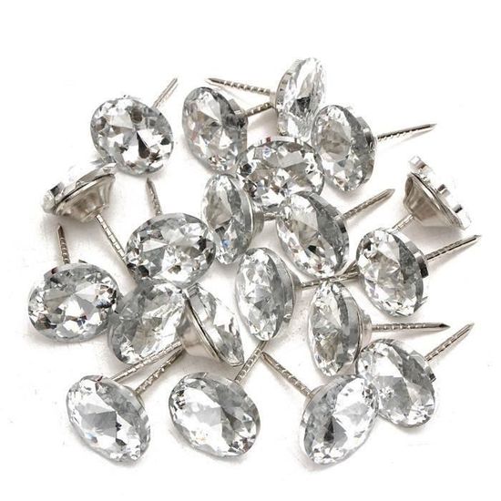 Lot De 30 Boutons En Cristal KONTONTY – Pour Décoration Canapé, Tête De Lit, Meubles Rembourrés – Transparent Brillant