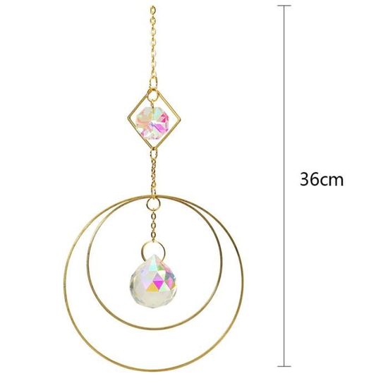 Carillon à Vent En Cristal Coloré - Attrape-soleil - Décoration à