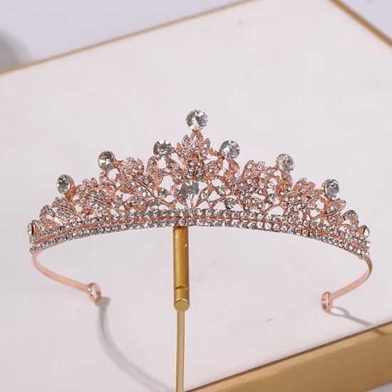 SH Couronne De Reine Baroque Pour Femme, Couronne De Mariage Et Diadème En Strass, Diadème En Cristal, Accessoire De Cheveux, Noir + Cristal