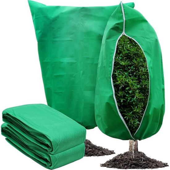 Housse Hivernage Plantes - Lot De 2, 180x120 Cm, Fermeture éclair, Cordon Serrage, Réutilisable - 12