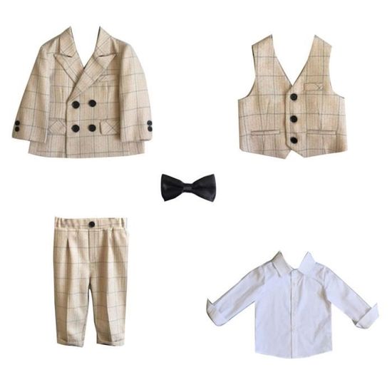 Smoking Enfant Costume Garçon IWEMEK Veste, Chemise, Pantalon