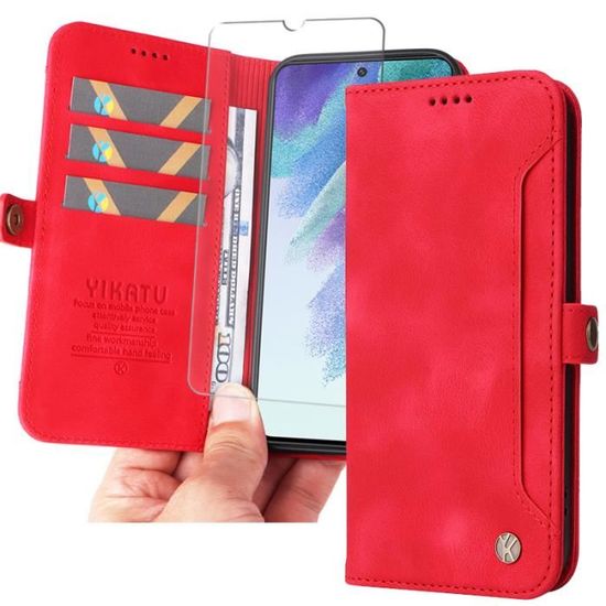 Coque Hybride Avec Verre Trempé Pour Samsung Galaxy A14 5G - Noir, Rouge, Bleu, Neuf