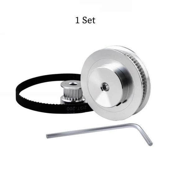 4 Poulies GT2 Alu 20 Dents – Alésage 8mm, Courroie 6mm, Made In France