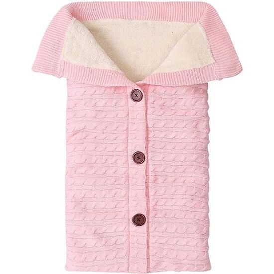 XJYDNCG Nid d'ange - Bébé Enfants Toddler Épais Tricot Doux Couverture Chaude Swaddle Sac De Couchage - 80 cm - Rose
