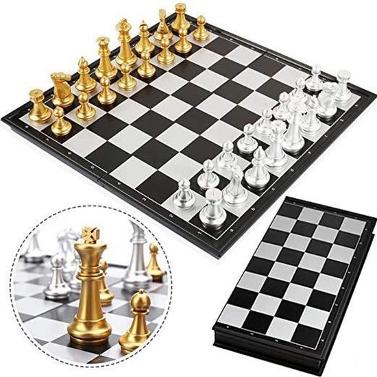 Jeu de Société Magnétique - SWAREY - échecs - 32 pièces - pliable - éducatif