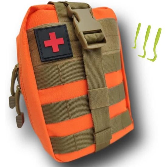 Trousse De Secours Tactique 103 Pièces - Made In France - Compacte Et Ceinturable - Pour Randonnée, Voiture, Maison
