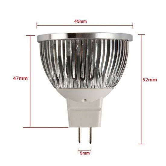 Lot de 4 ampoules spots à LED à basse consommation et forte puissance