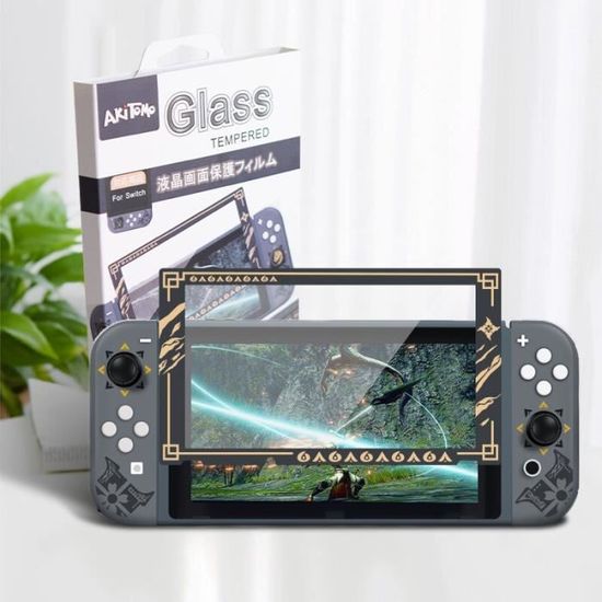 A -Kit de réparation à thème Monster Hunter pour Nintendo Switch, boîte de rangement, protecteur d'écran de jeu, support pour Joycon