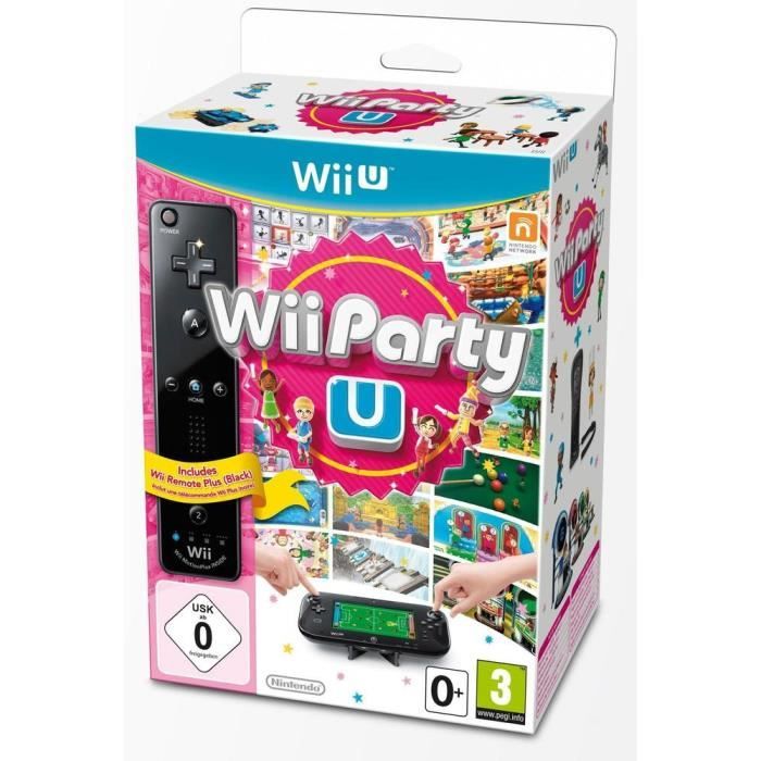 Wii Party U + Télécommande  Noire Jeu Wii U