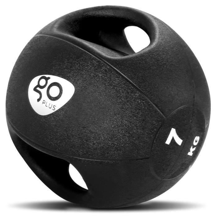 GOPLUS Médecine ball avec poignée professionel noir 26.5X26.5X26.5cm poids disponible 7.2kg
