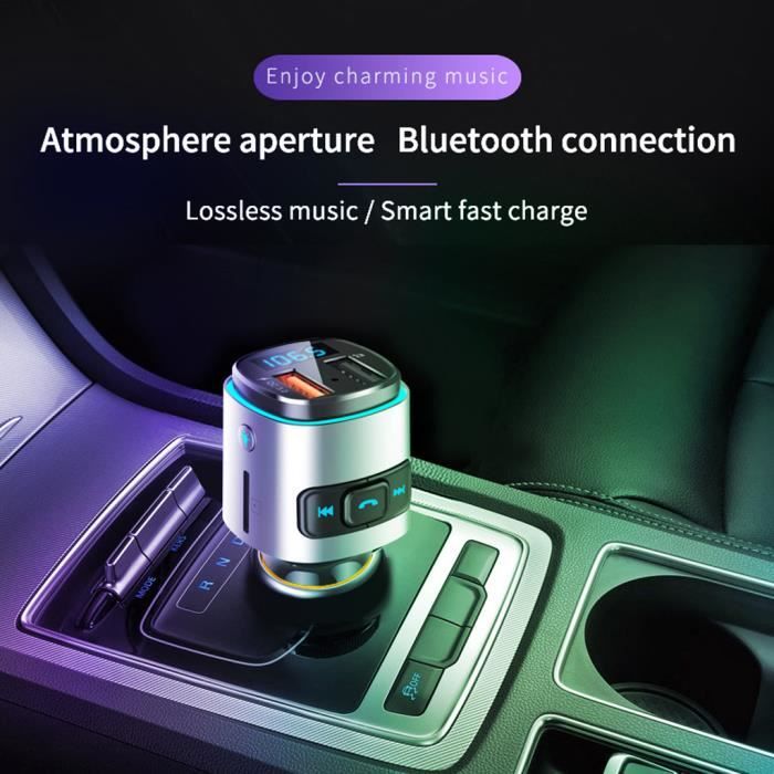 BC41 QC3.0 Voiture BT4.2 Lecteur MP3 Voiture Transmetteur FM Téléphone mains libres Voiture MP3 er2038