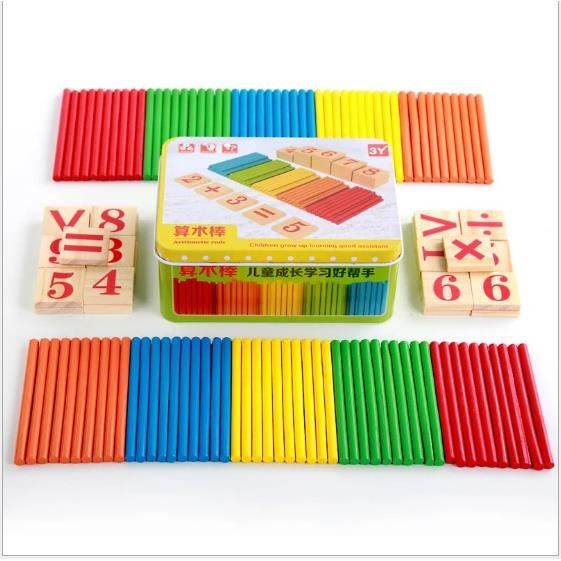 Bâton de Comptage en Bois Mathématique pour les enfants, Apprendre calcul Mathématique enfants ,Jeu d'Apprentissage, Barre d'Arithmé